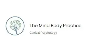 Logo of The Mind Body Practice, featuring a stylized tree with green leaves inside a circle, next to the text “The Mind Body Practice Clinical Psychology.”